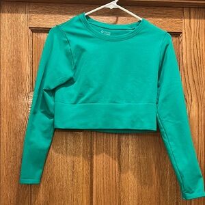 Aerie Offline Green Long Sleeve Crop Top